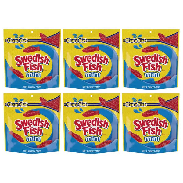 6 Pack - Swedish Fish Mini Soft & Chewy Gummy Candy 12oz Swedish Fish